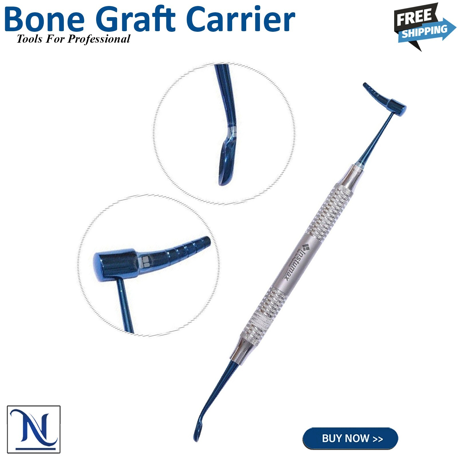 X10 Dental Bone Graft Instruments Implant Surgery Plugger Condenser Carrier