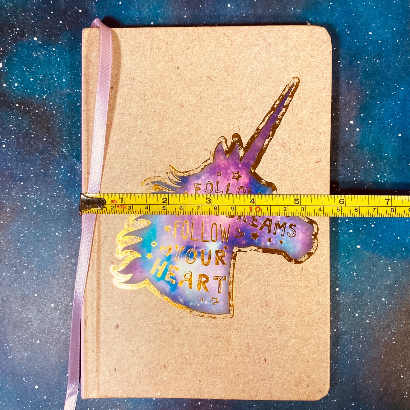 Unicorn Notebook Diary Journal Lined Pages Satin Bookmark Office Work School n