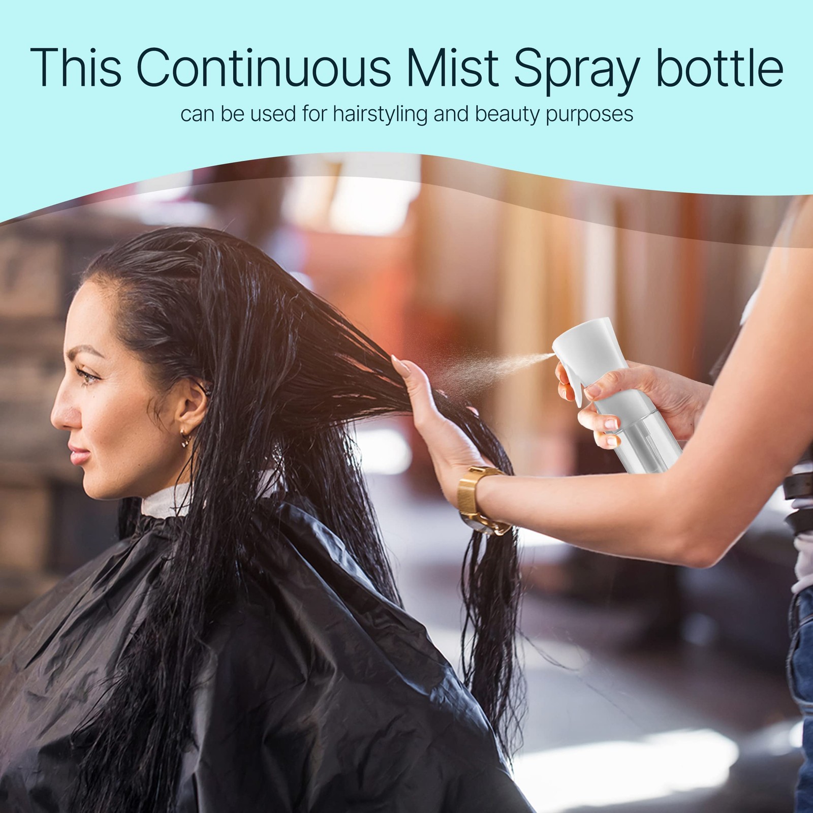 BeautifyBeauties Spray Bottle For Hair – Continuous Mister 10.1 Ounces, Clear