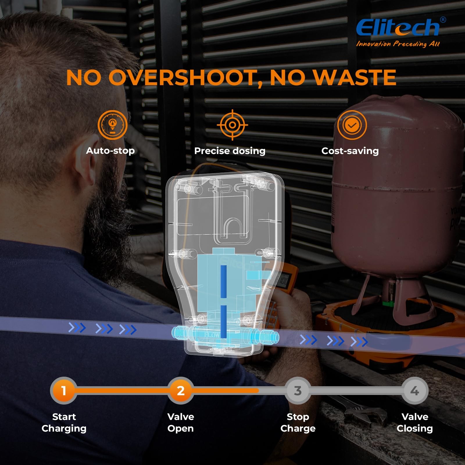 Elitech Wireless Refrigerant Scale 220 lb with Charging Valve, LMC310