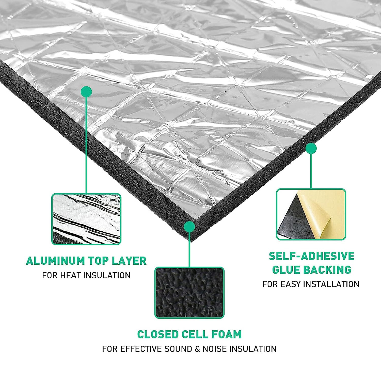 Self-adhesive Fireproof Sound Deadener Heat Insulation Mat For Car Hood Engine