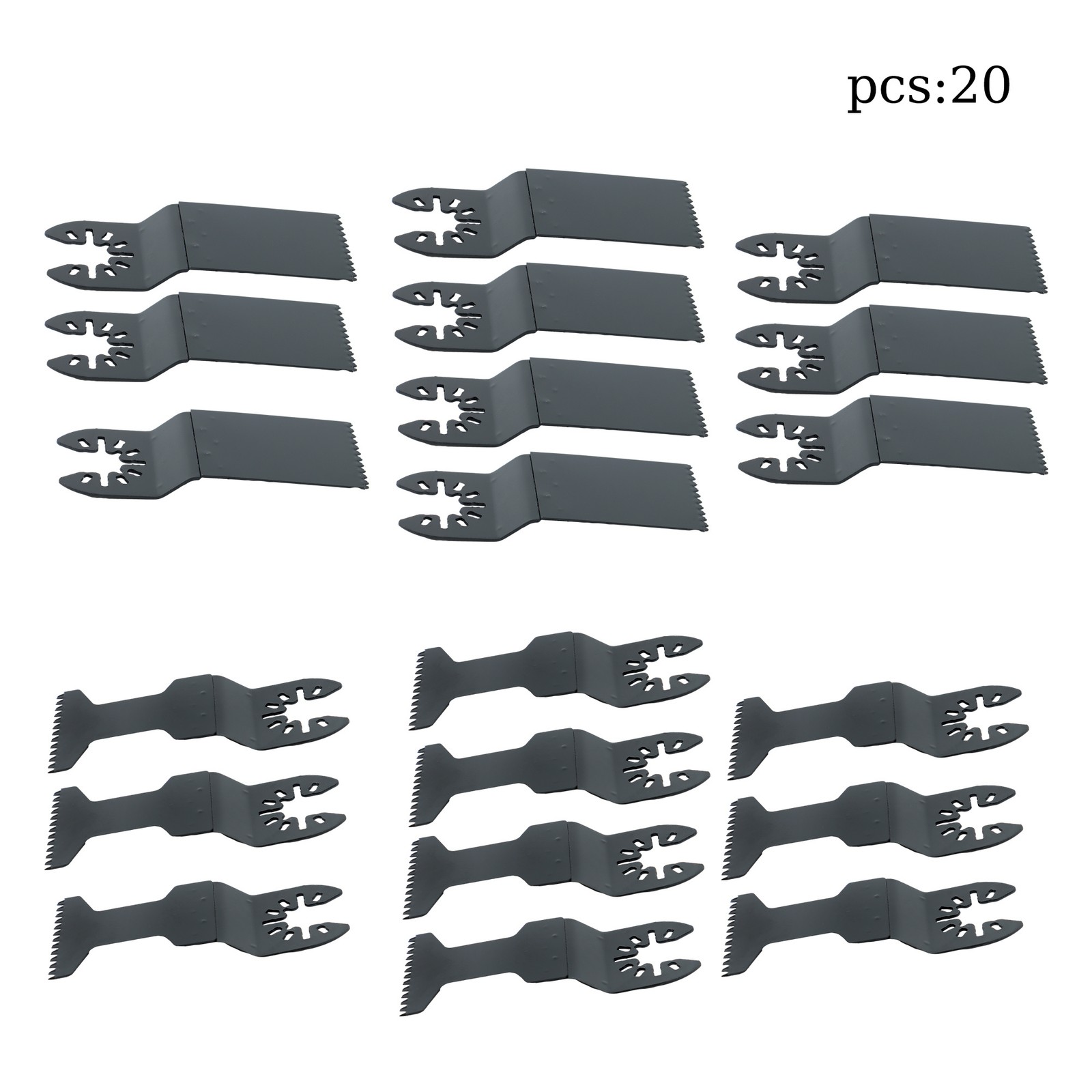 20Pcs Multi-Tool Oscillating Blades 1-3/8″ & 1-3/4″ 4 Types Cutting Blades Kit