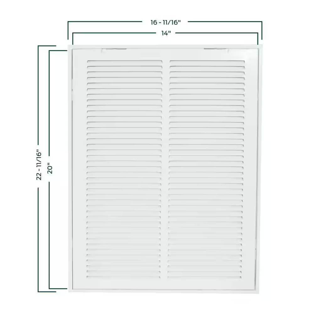 14 In. X 20 In. Steel Return Filter Grille