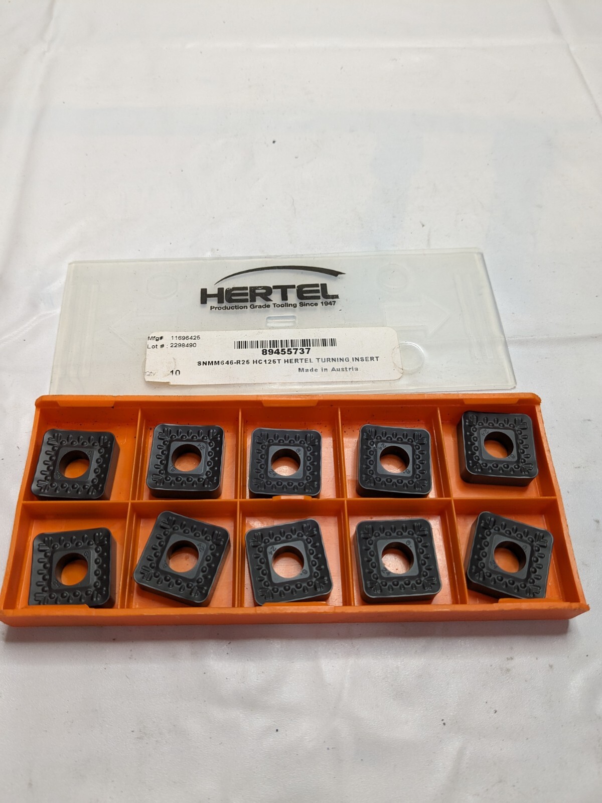 HERTEL Turning Insert: SNMM646R25 HC125T, Carbide Qty 10 89455737