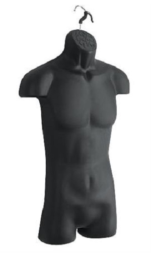 Hanging Clothing Form Display Torso Fits S – L Male Mannequin Black Hollow Back