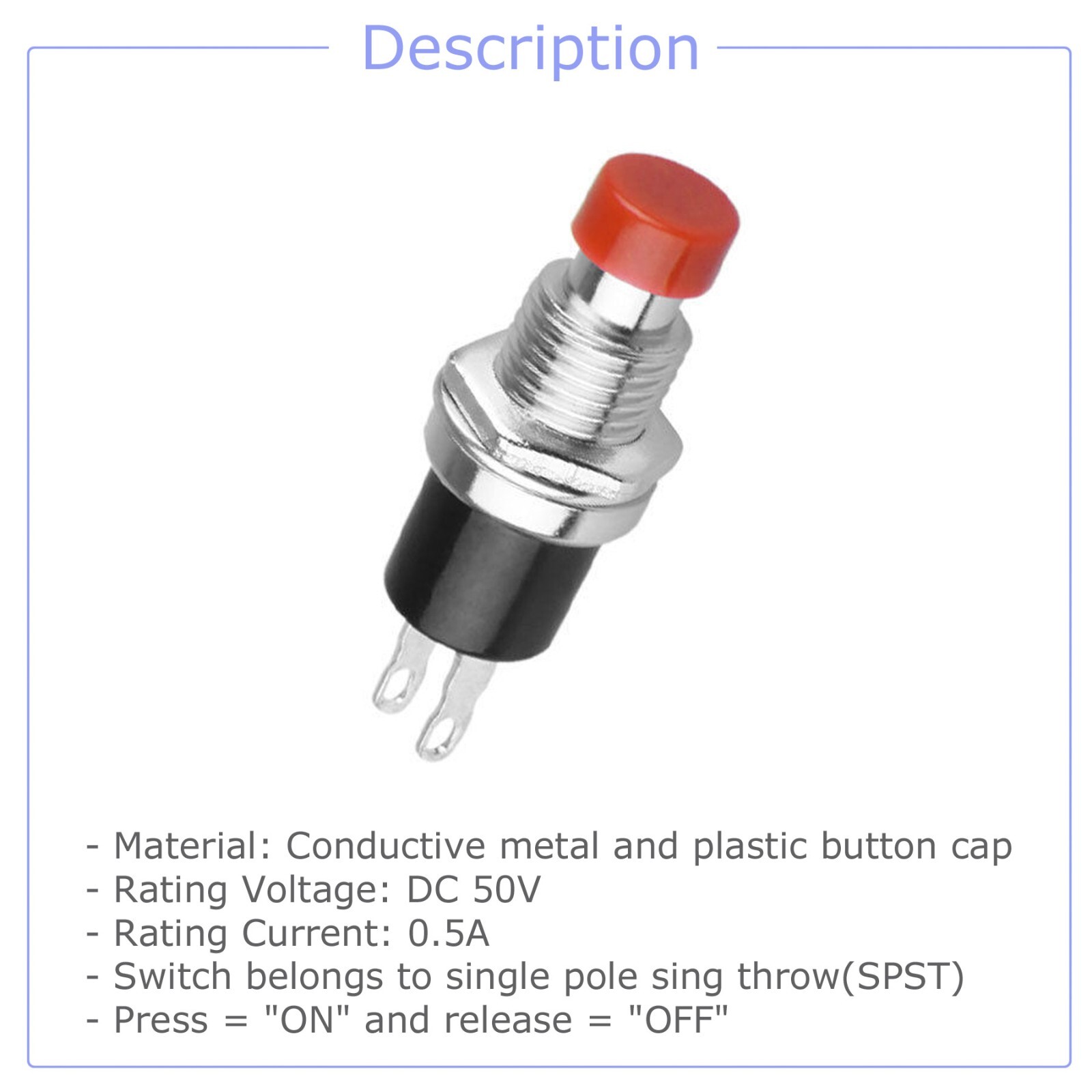 12Pcs Universal 1A 250V AC 2 Pins SPST Momentary Push Button On Off Micro Switch