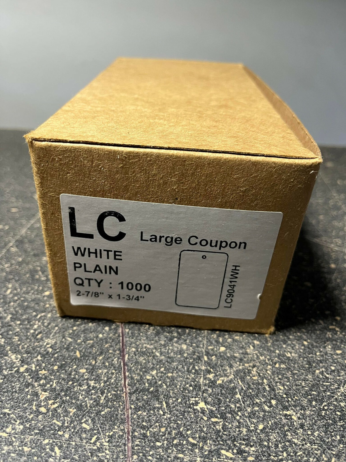 LG COUPON TAG, 2-7/8″ x 1-3/4″, BLANK, NO STRING White BOX OF 1000 LC9041WH