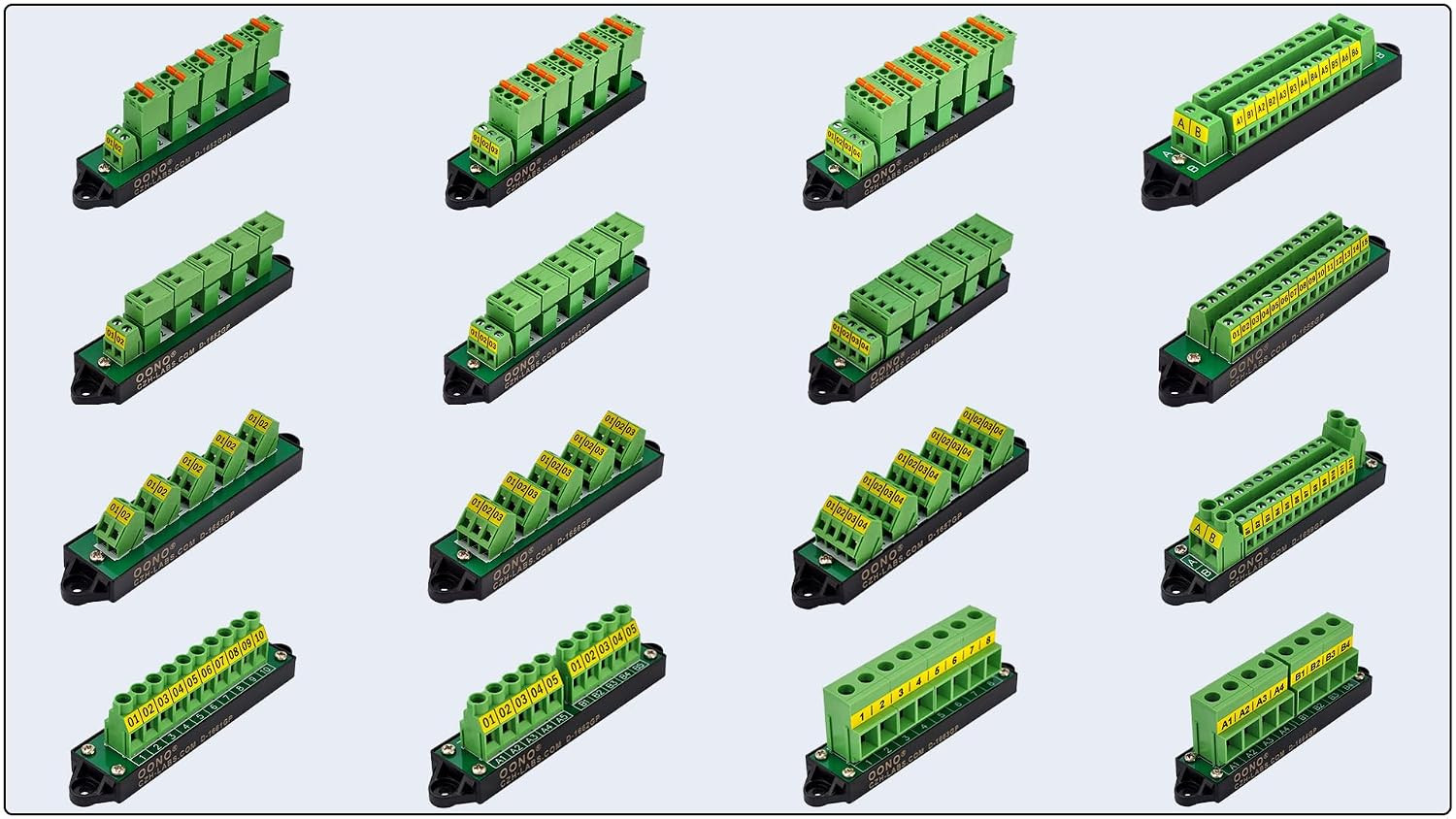 16Amp AC/DC 48V 2X12 Position Terminal Block Distribution Module. OONO D-1410GP