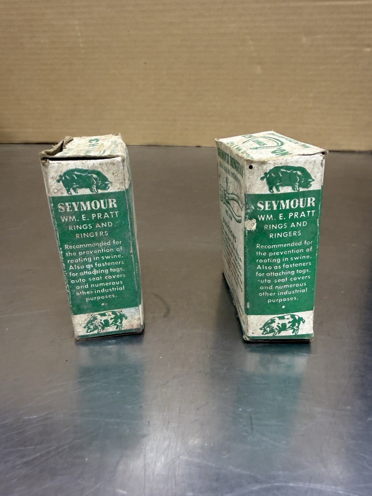 2 Boxes Seymour No. H3 Hill Pattern Hog Rings About 100 Per Box New Old Stock