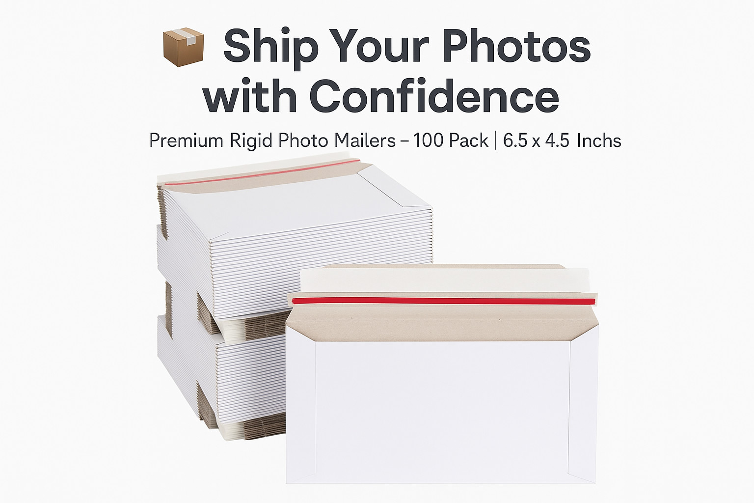 1000 White Rigid Photo Mailers 6.5×4.5 Cardboard Shipping Flats for Prints