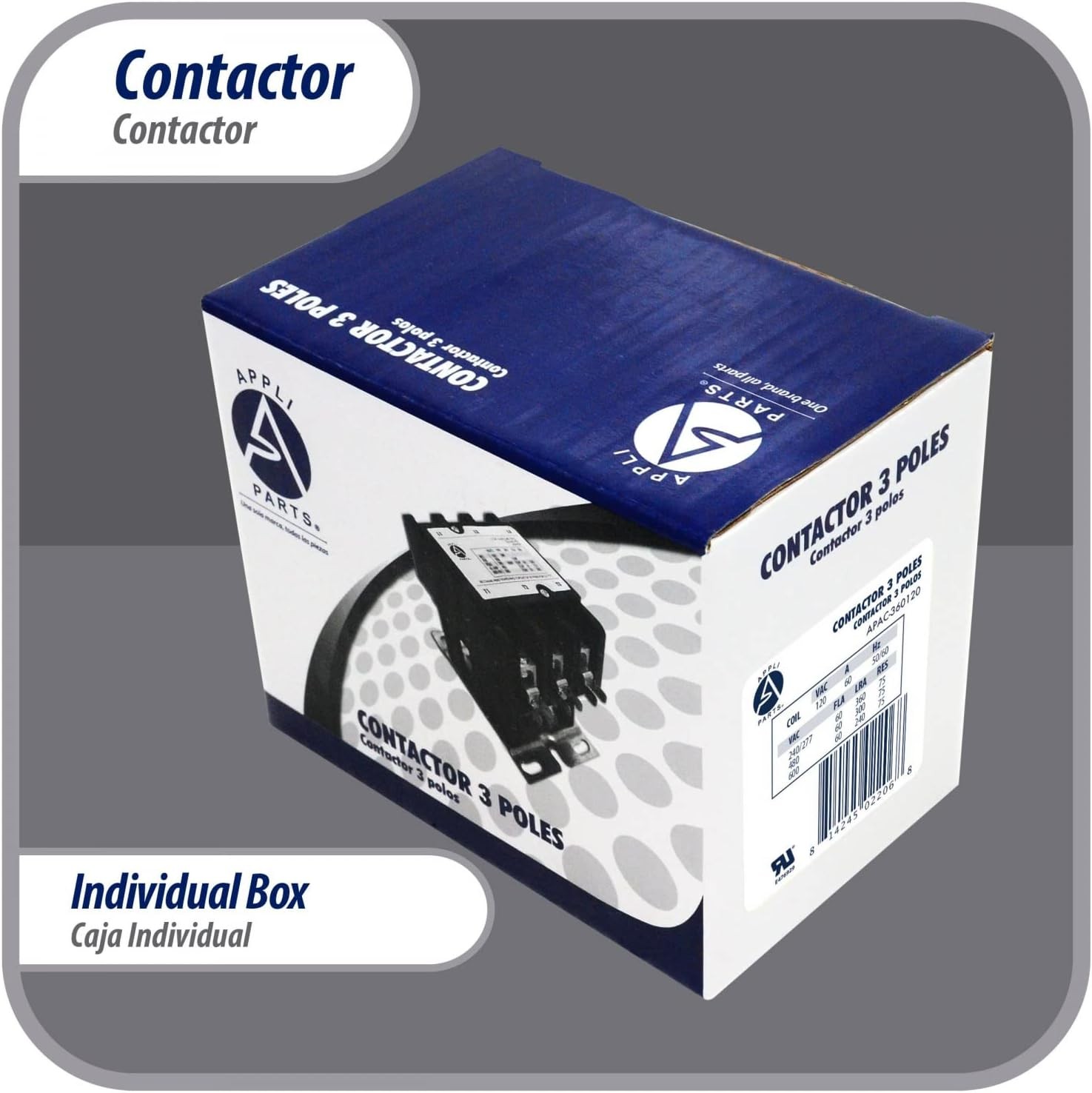 Appli Parts APAC-360120 Heavy Duty 3 Poles Contactor 60 Amp 120 Volts Coil