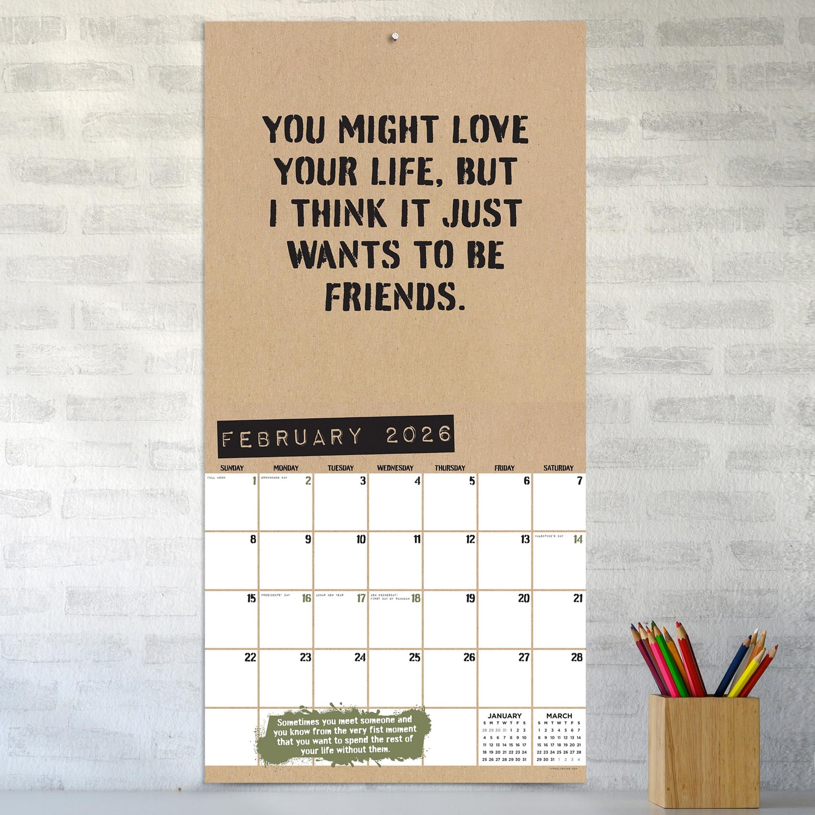 TF Publishing 2026 Anti-Affirmations Wall Wall, (2026)