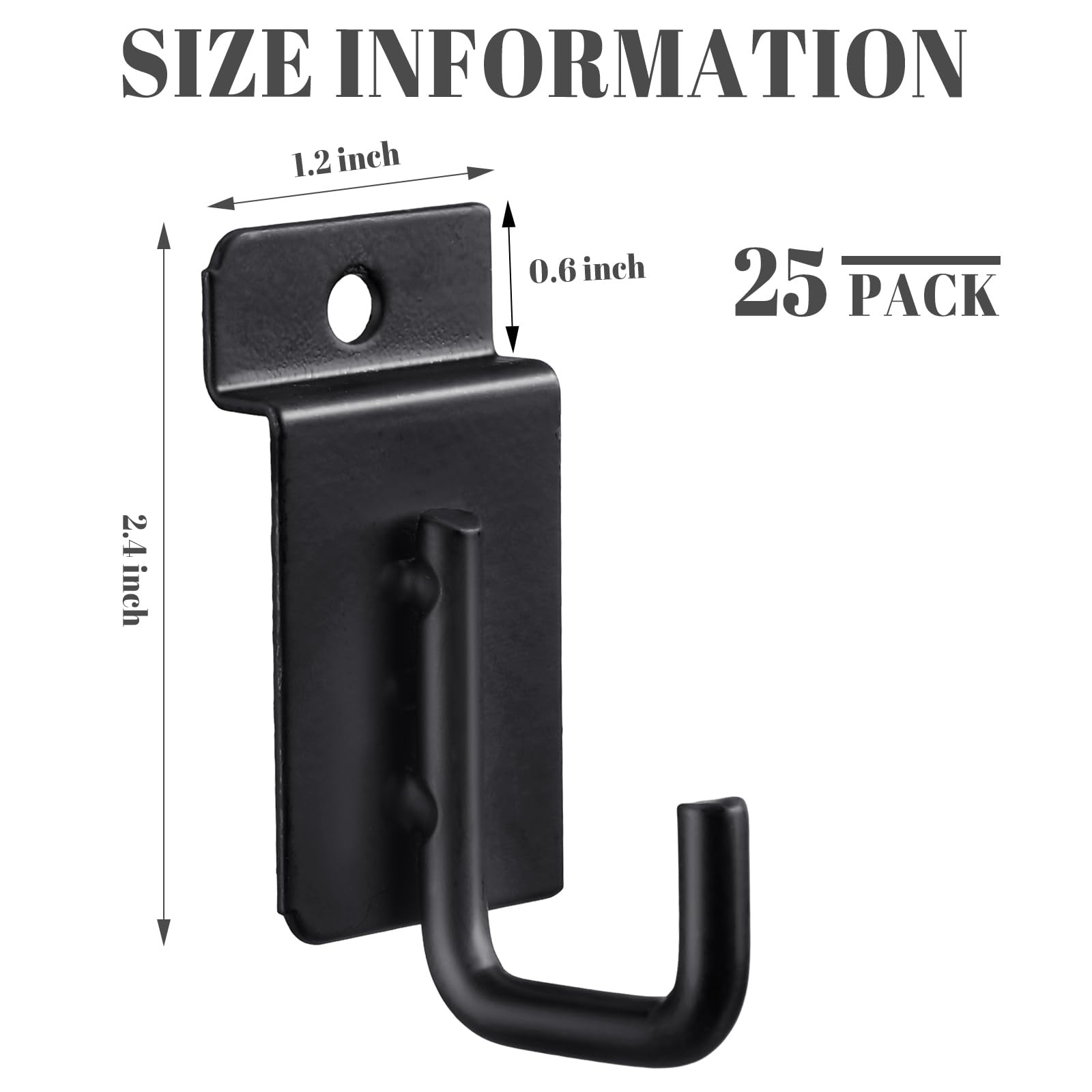 Tandefio 25 Pack J Shaped Slatwall Hooks and Hangers Heavy Duty Slatwall Accesso