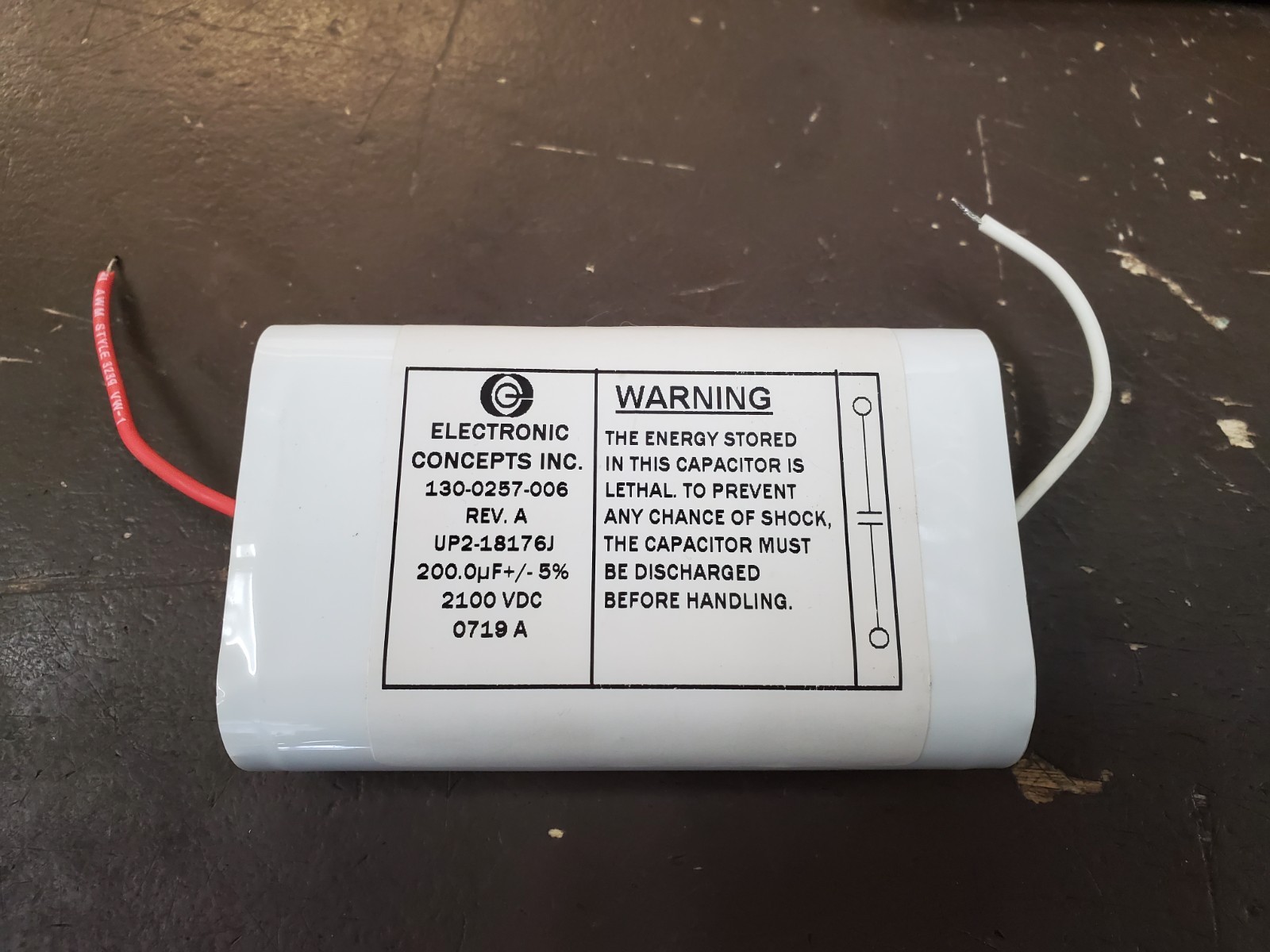 Electronic Concepts Inc 130-0257-006 200.0uF 2100V DC Capacitor