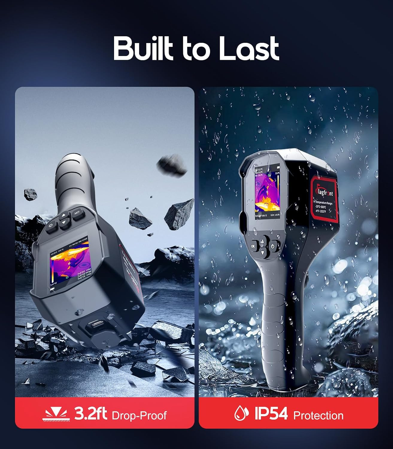 Thermal Camera, 240 X 240 TISR Resolution, -4°F to 1022°F Temp Range, 25Hz Infra