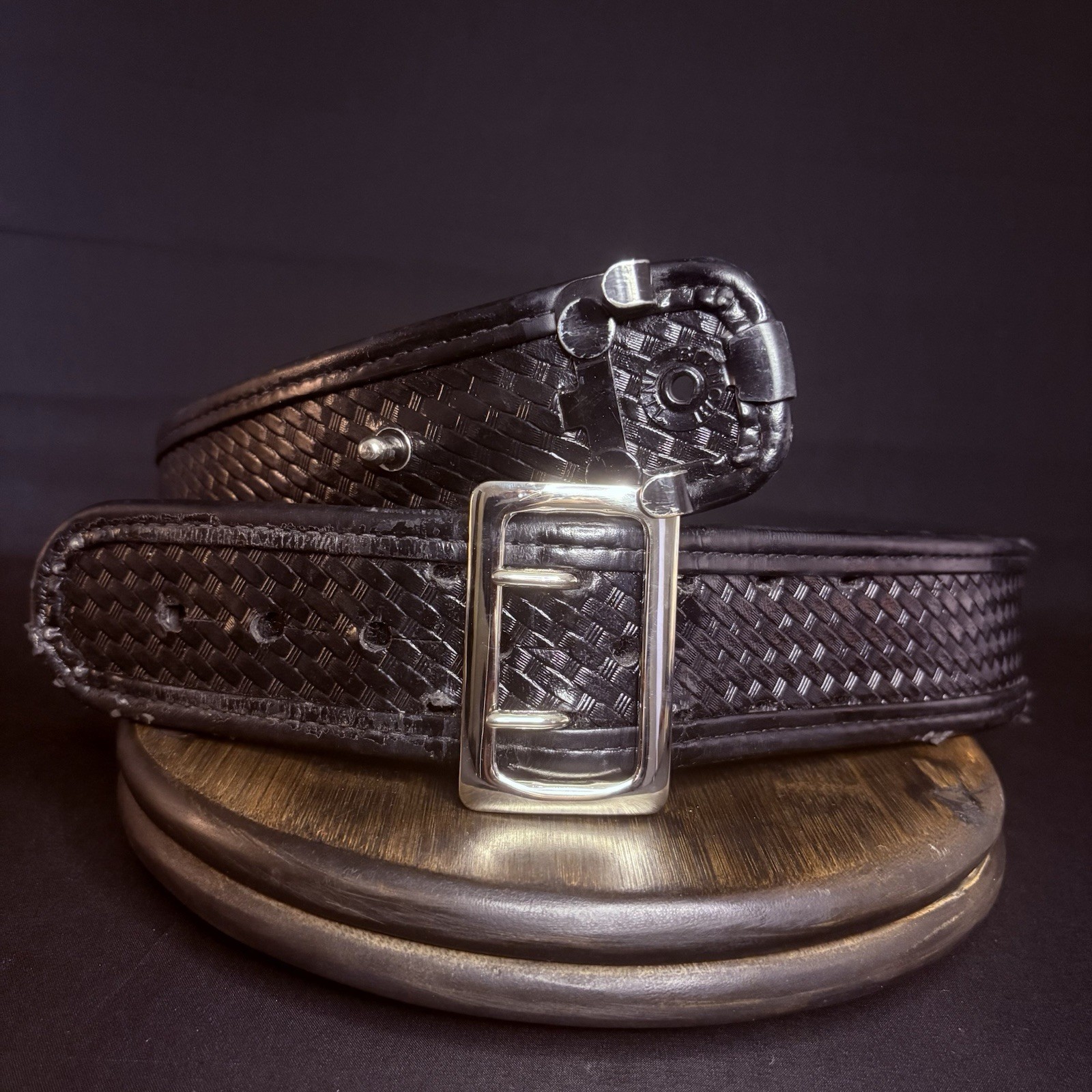 Bianchi Duty Belt (Size 34-36 «) Waist AccuMold Black Basket Weave Leather