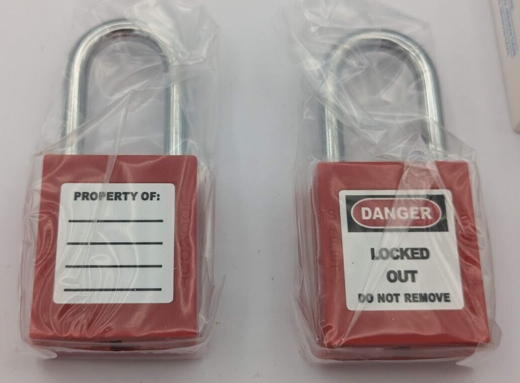 TWO-PACK 2X Lockout Tagout Safety Locks Padlock,2 Keys Per Lock (2 Locks 4 Keys)