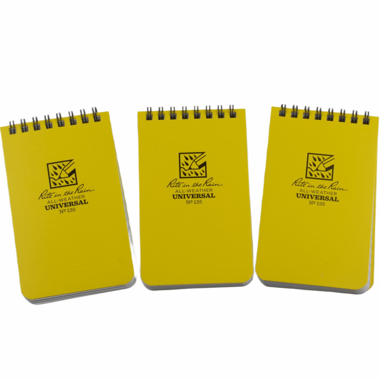 Rite in the Rain Top Spiral Notebook 3″ x 5″ Yellow All Weather 3 Pack