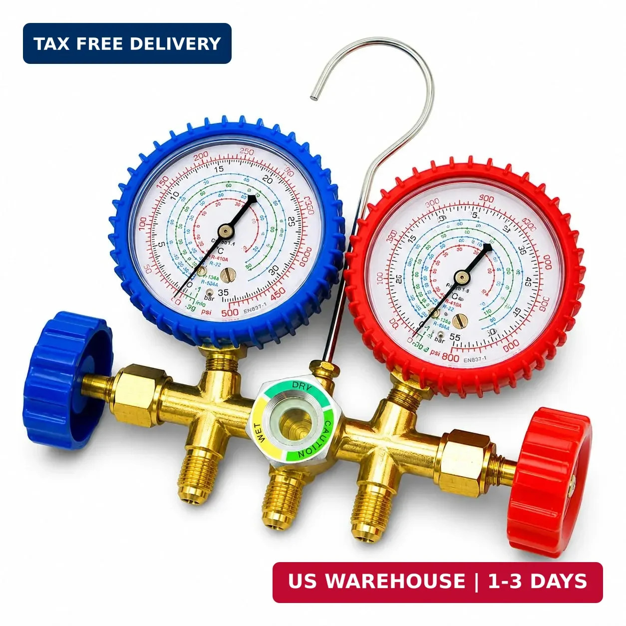 Stark USA Manifold Gauge Set R410A R22 R404A HVAC A/C Refrigeration Charging Ser