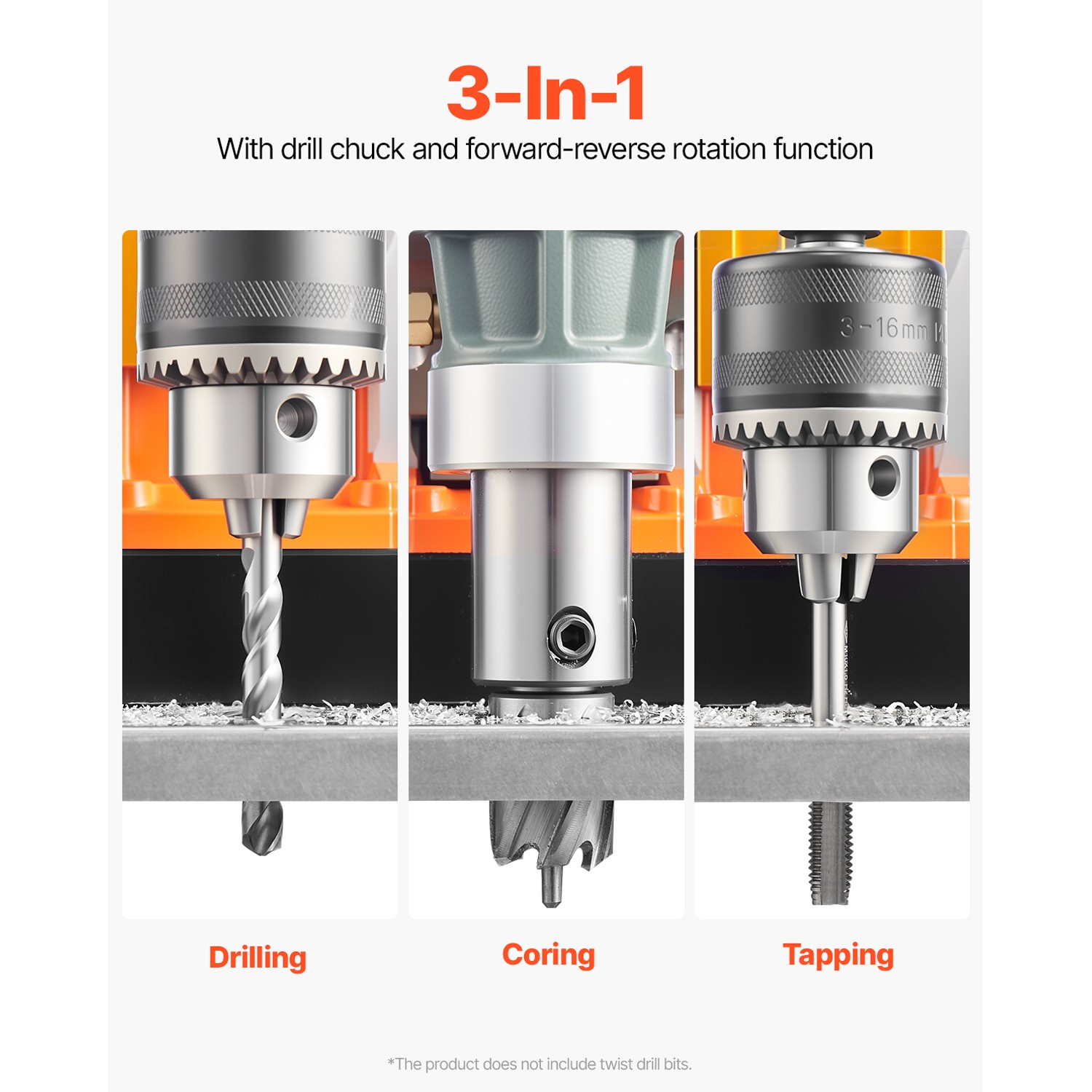 Uimoso Magnetic Drill 1450W 2810 lbf Portable Mag Drill Press 1.6 in Diameter