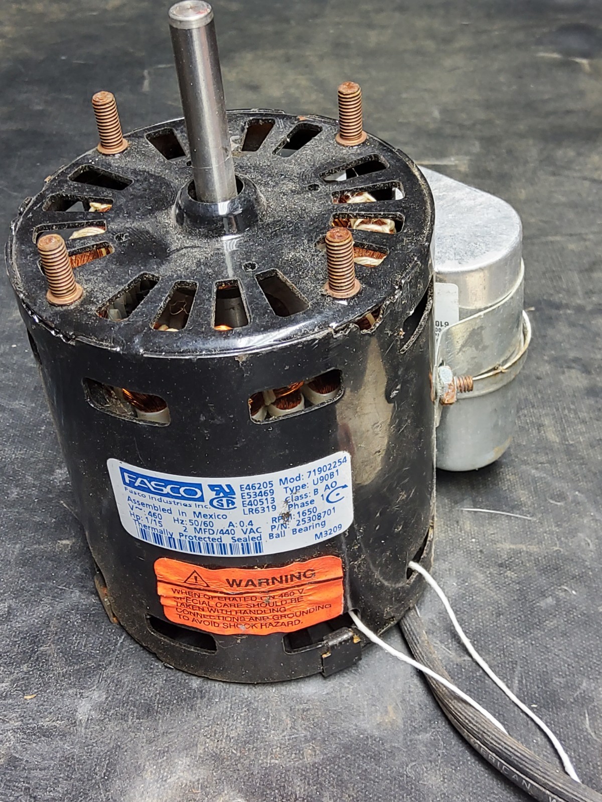 Fasco Type U90B1 fan motor 1/15 Horsepower