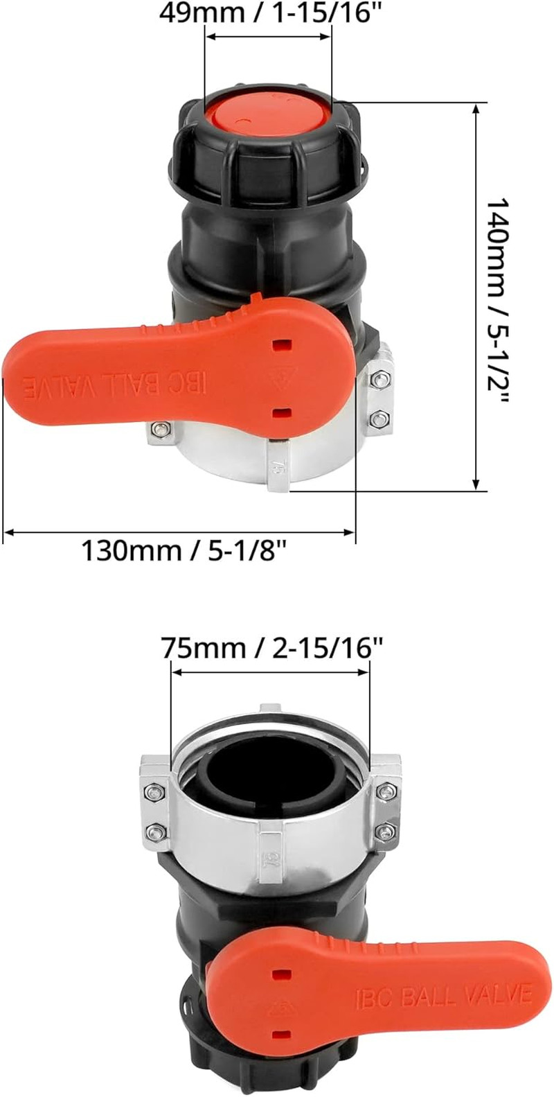 IBC Tote Valve 2.95” DN50 S75x6 Ball Valve Connector for Water Liquid Containers