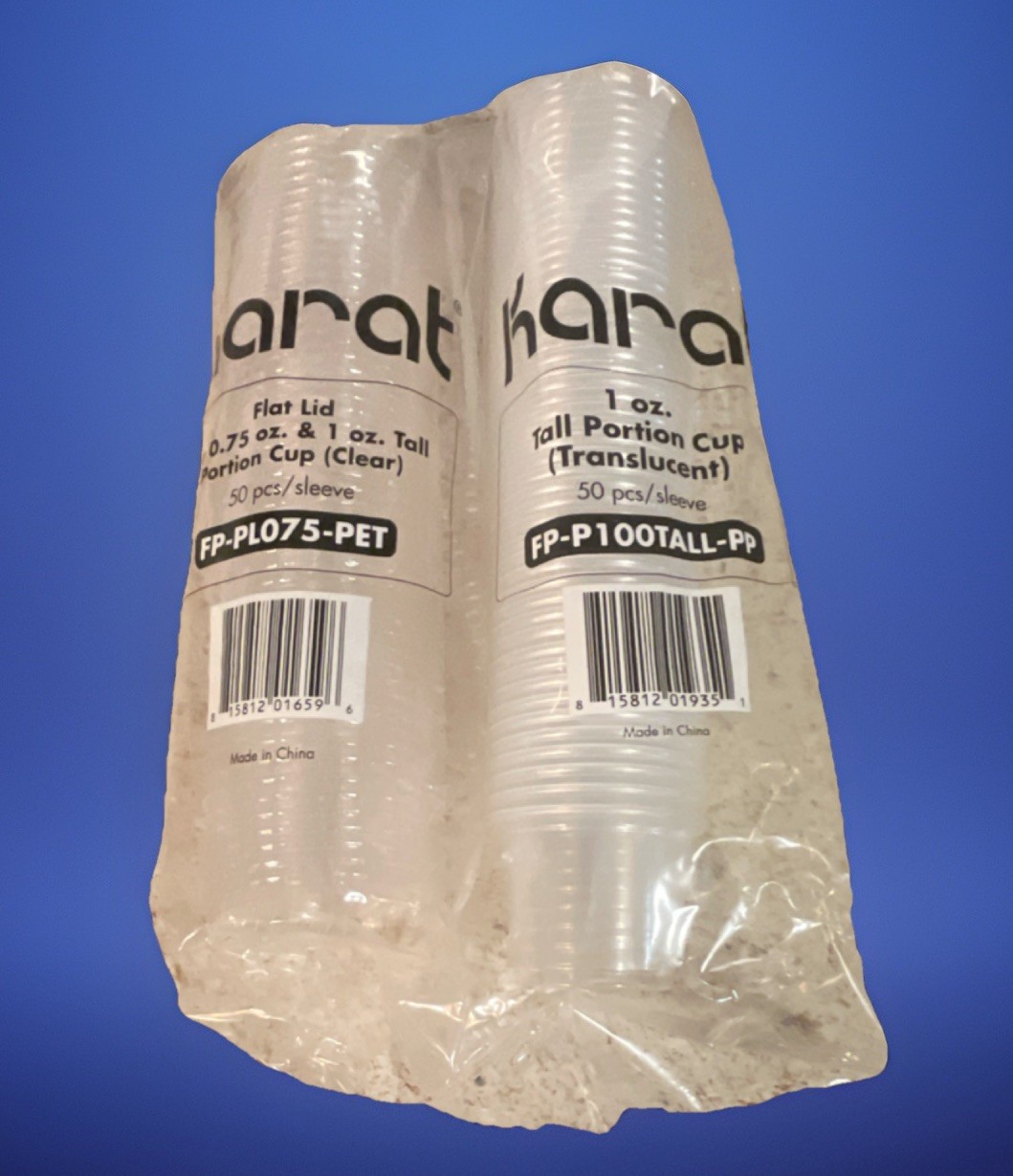 Karat 0.75 oz & 1 oz Tall Portion Cup Combo PET Plastic & Polypropylene, 50 pcs