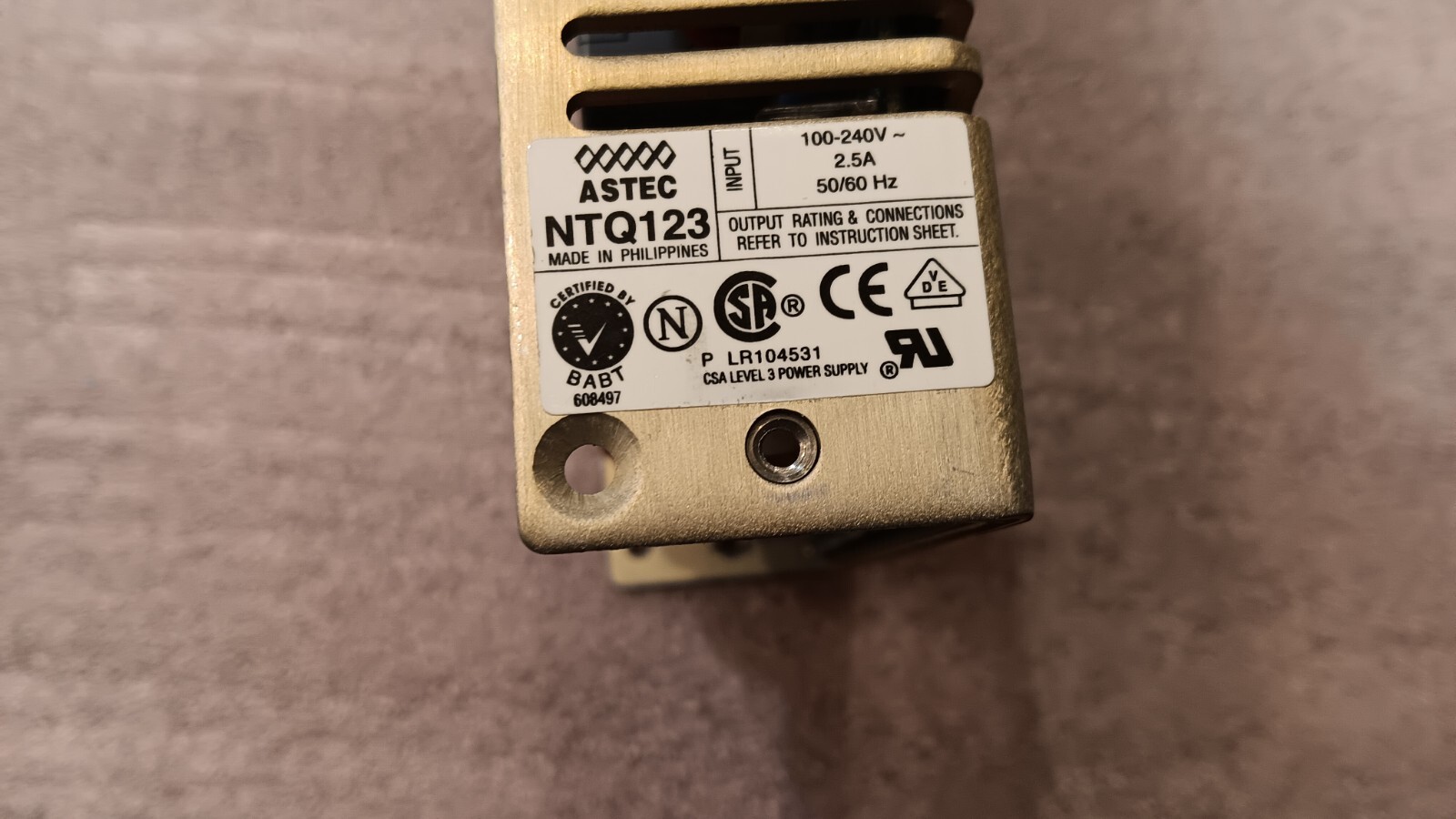 ASTEC NTQ123 DC Power Supply Unit 100-240VAC 2.5A