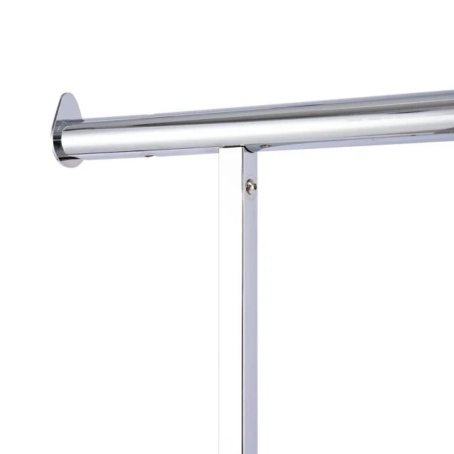 Clothing Rack Rolling Double Rail Bar Retail Clothes Salesman Garmet 300 LBS