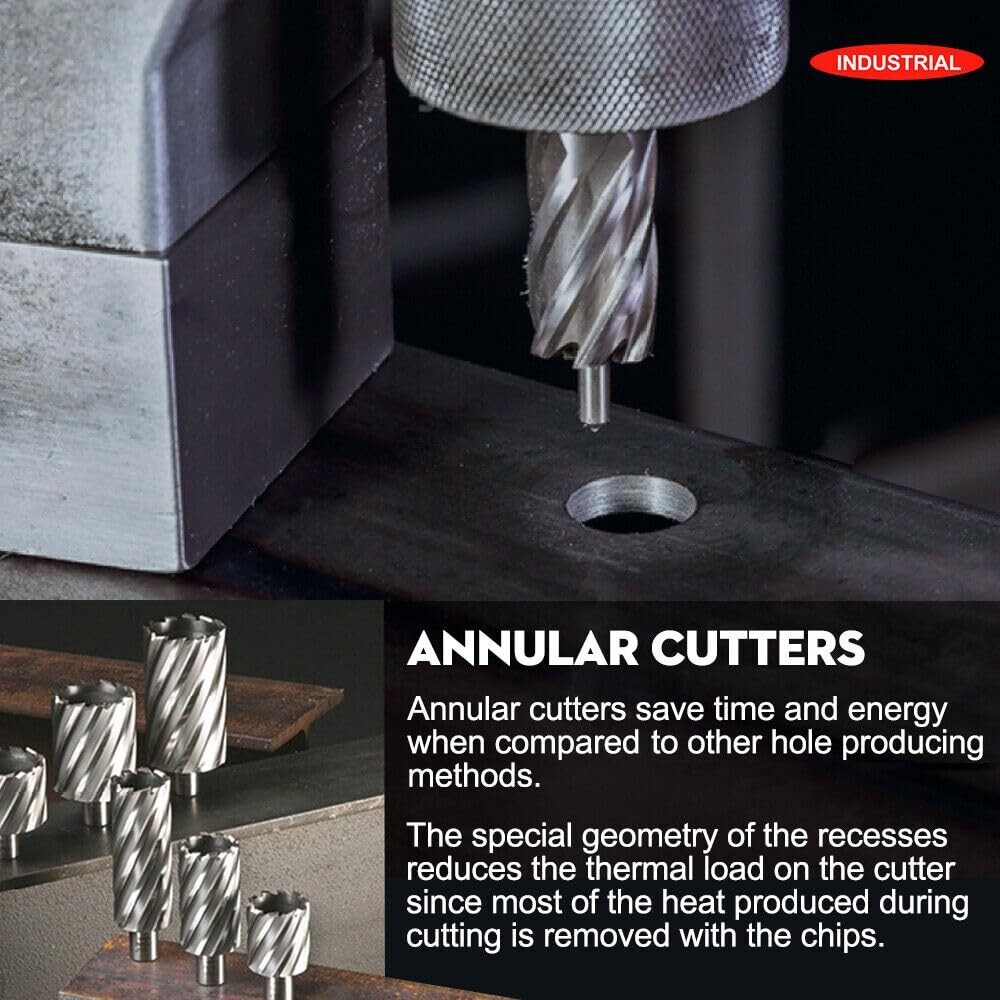 6pc Set Annular Cutter 3/4″ Weldon Shank 9/16 11/16 5/16 5/8 Magnetic Drill Bit