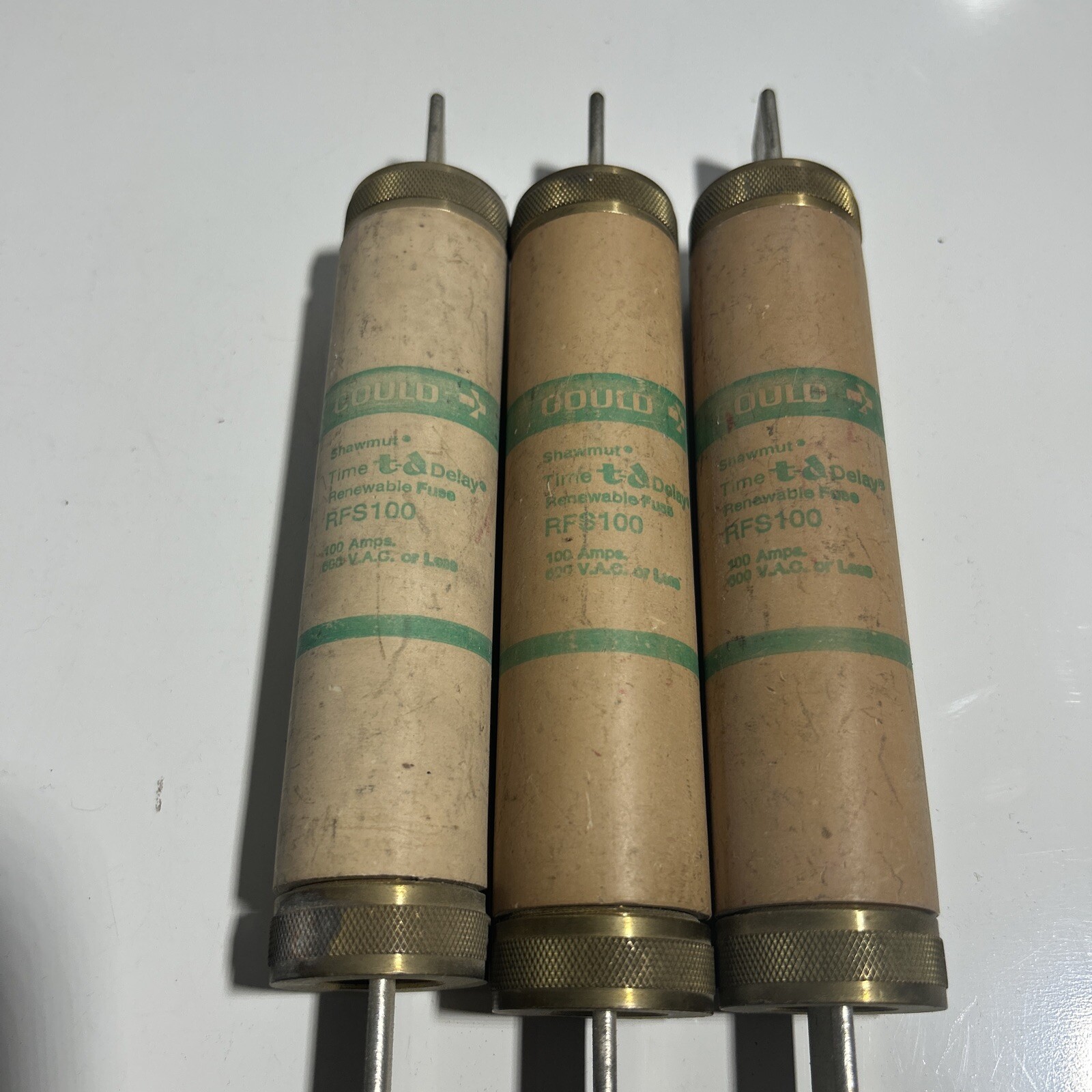 Lot Of 3 Ferraz Shawmut Renewable Fast Acting 100A Fuse RFS100AMP
