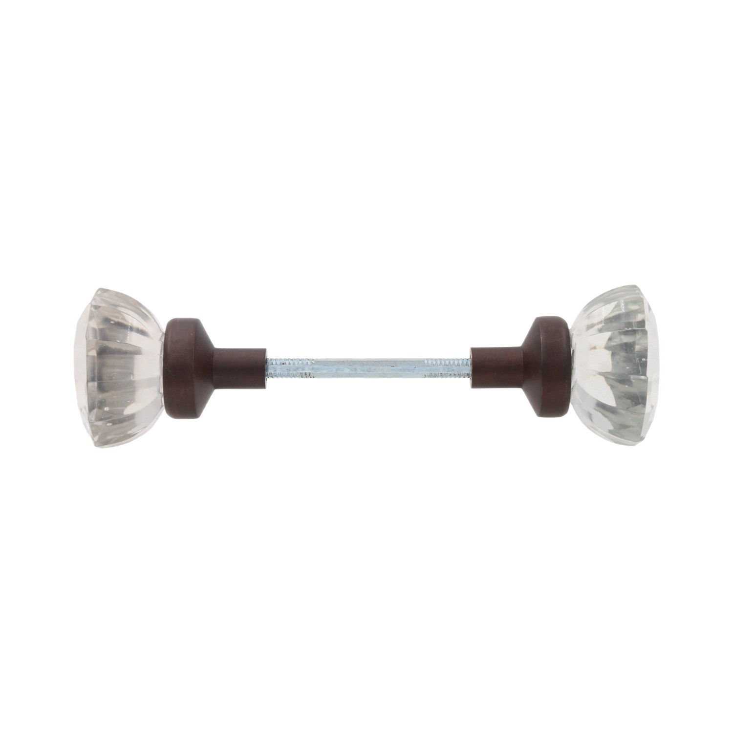 Clear Crystal Glass Door Knobs with Solid Brass Ferrules For Sets – 2 Choices