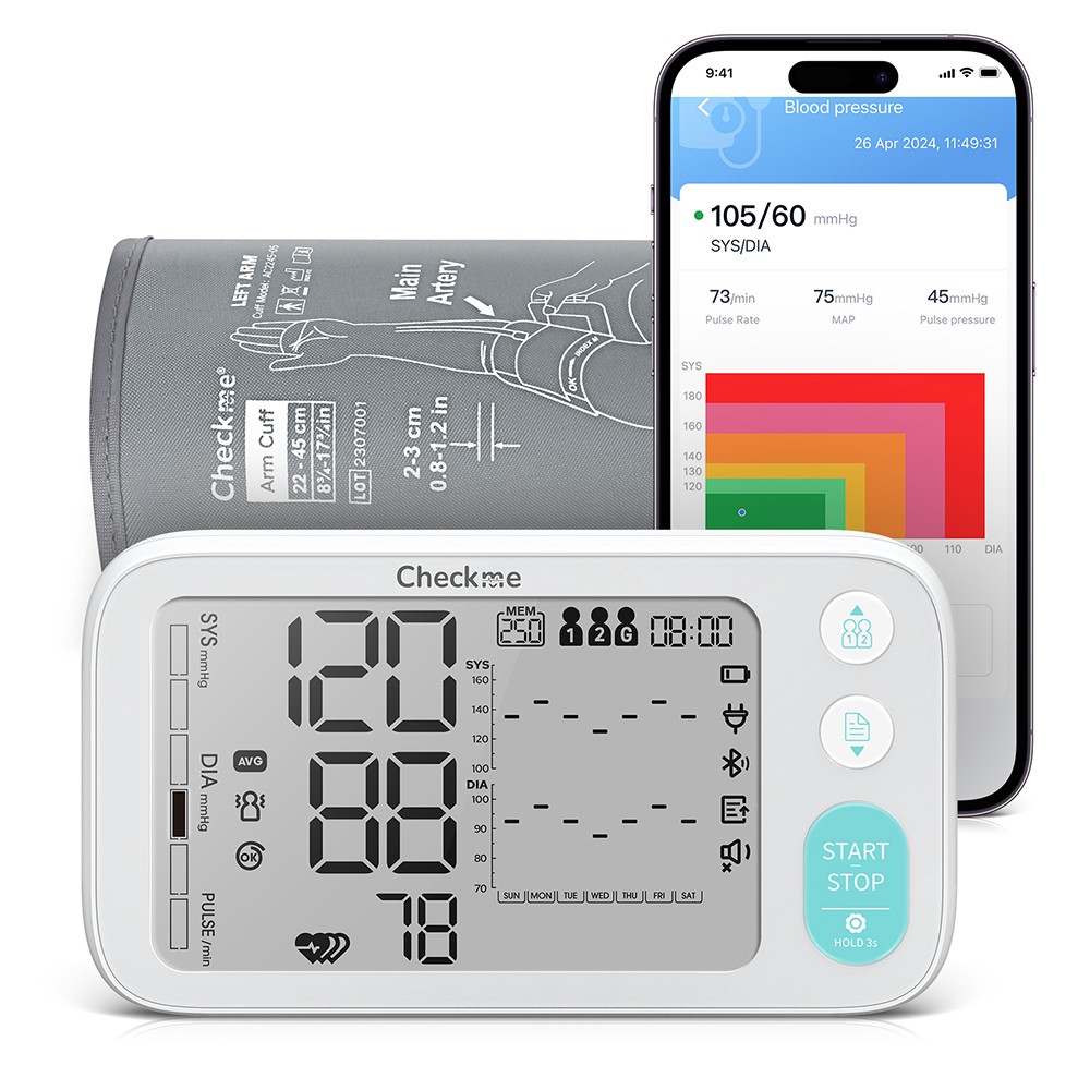 Automatic Blood Pressure Monitor Upper Arm Bluetooth BP Machine, XL Size Cuff