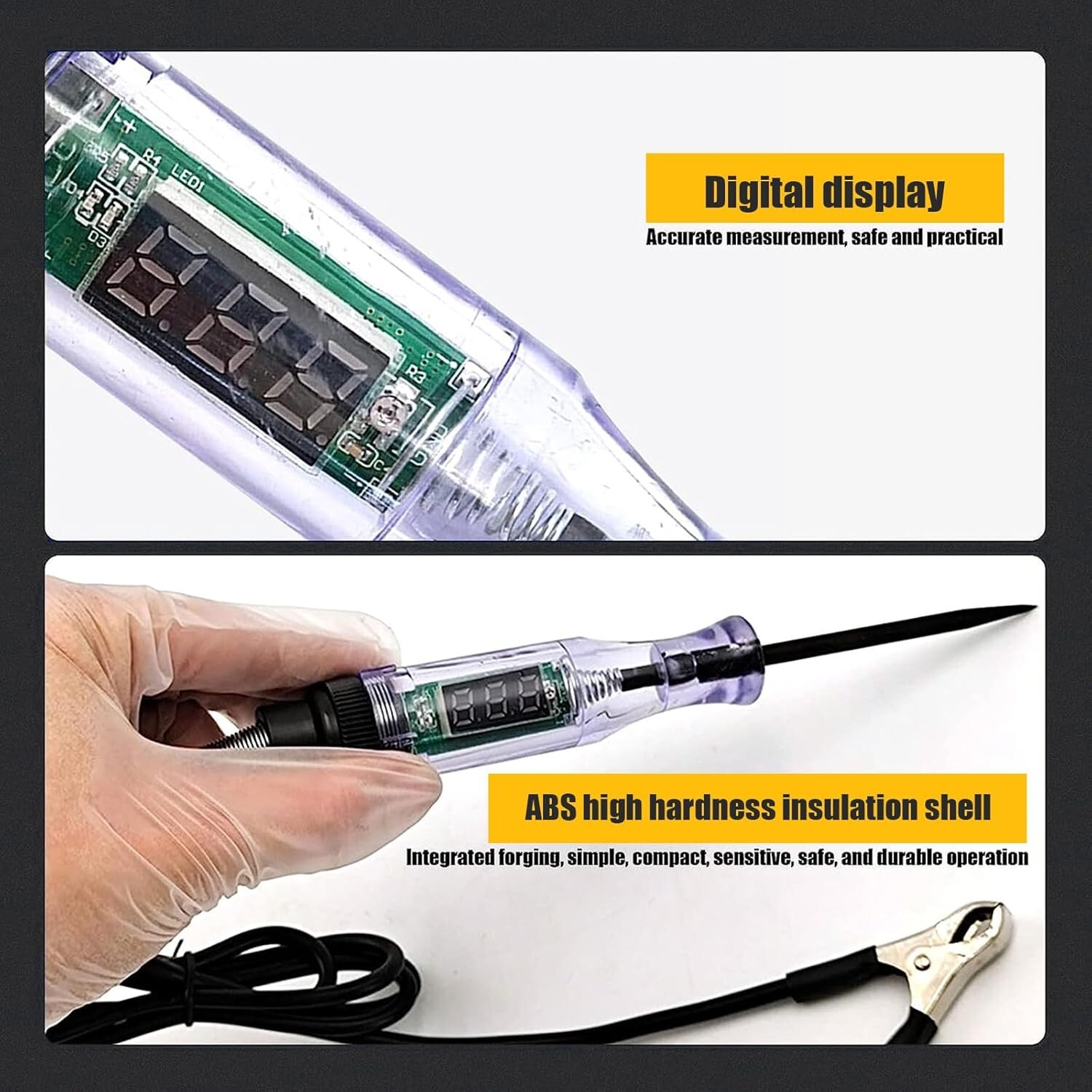 Pack-1 Automotive Test Light Digital LED Circuit Tester, DC 3V/6V/12V/24V