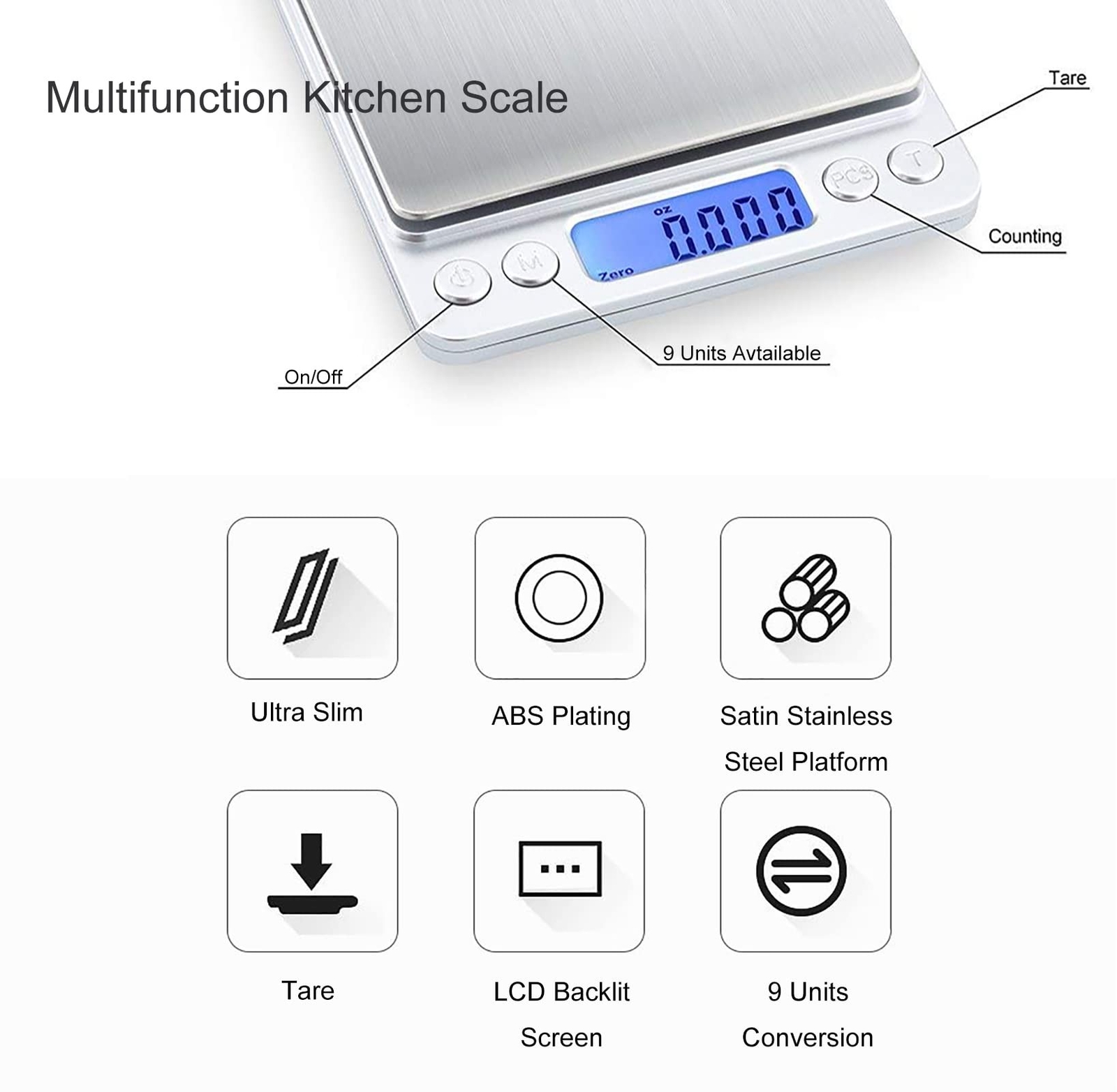 Food Scale Digital Weight Grams and Ounces, 0.001oz/0.01g 500g Kitchen Scale …