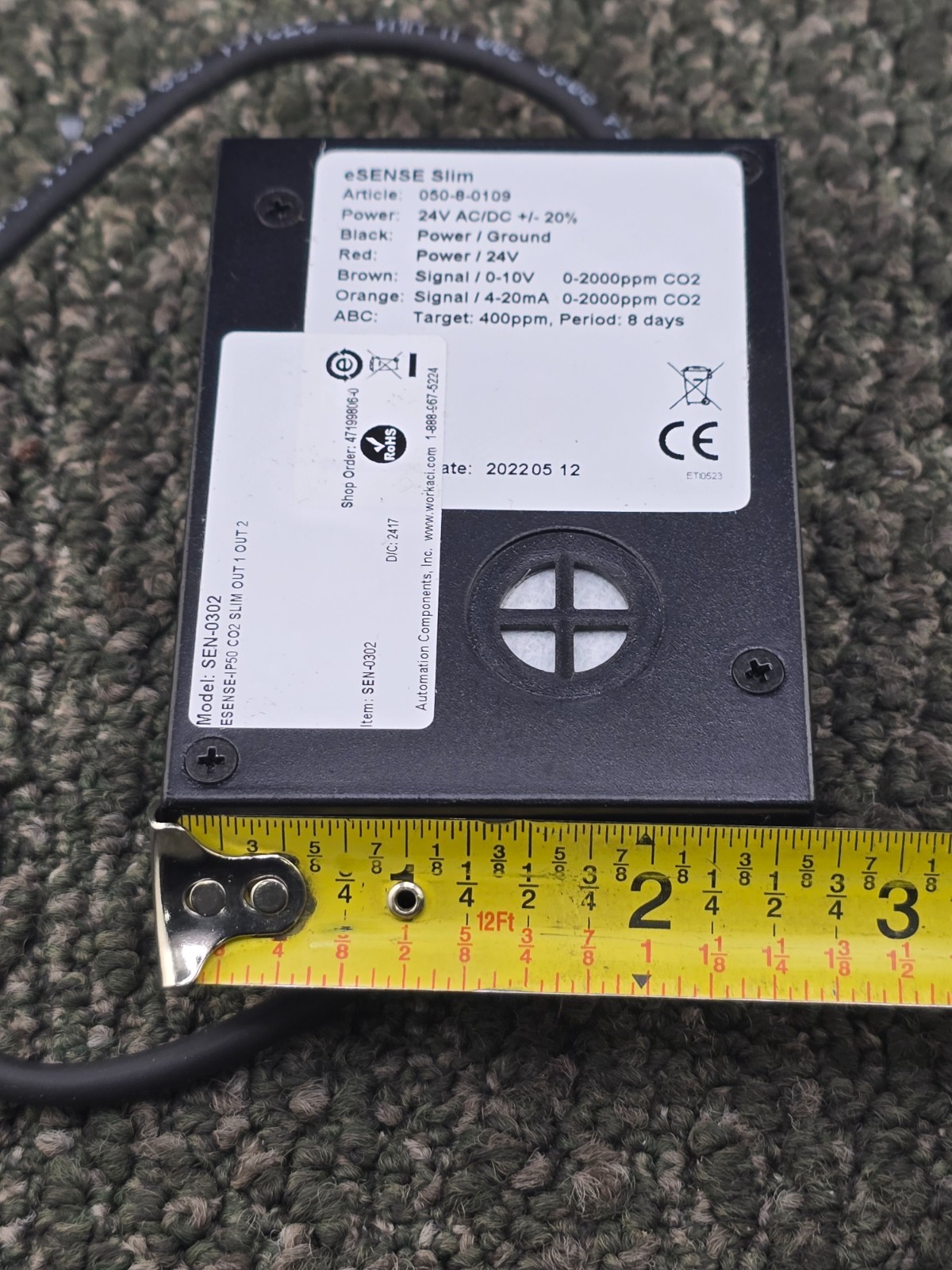 Automation Components ESENSE-IP50 4-Wire CO2 Transmitter IP50 Housing 24V AC/DC