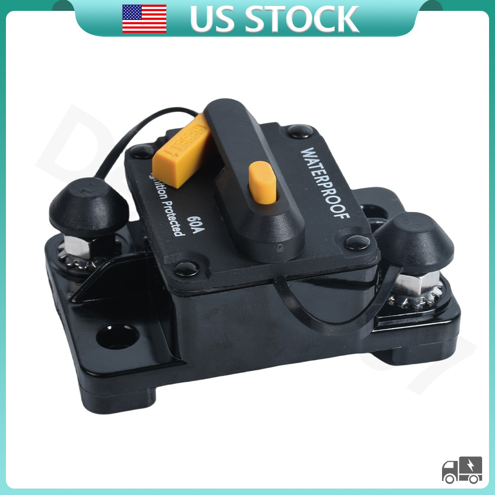 Waterproof Circuit Breaker Auto/Marine/Solar 12-48V DC Manual Reset 30A-300A Amp
