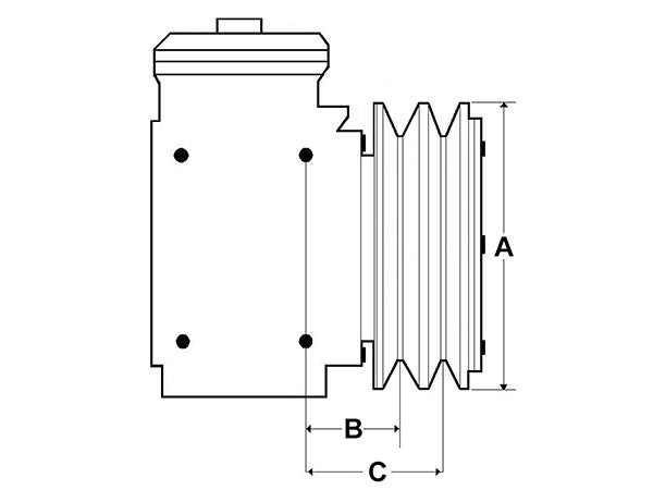 York 2 Groove 6.70″ Clutch 24V Coil 1 Wire Male Bullet 1/2″ Belt GL 1.66C