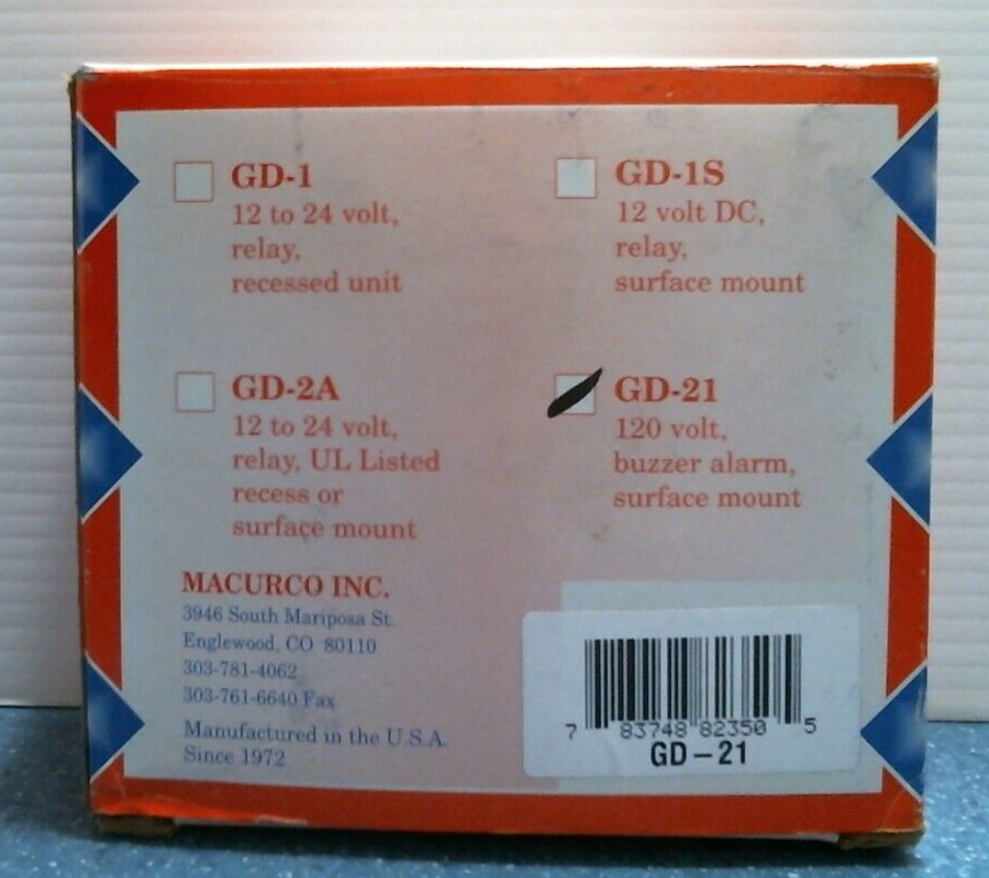 Macurco INC. Combustible Gas Detector (GD-21) FS