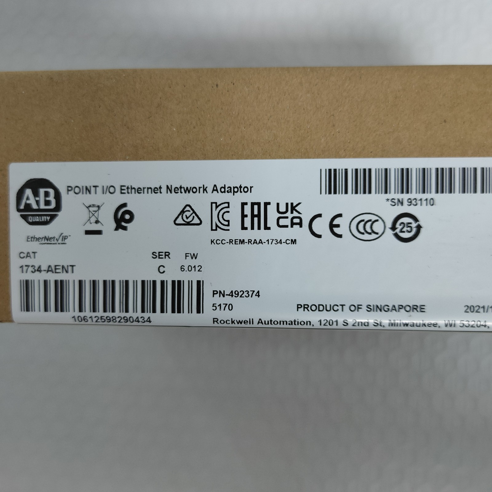 New Sealed AB 1734-AENT SER C POINT I/O Ethernet Network Adaptor 1734-AENT /C