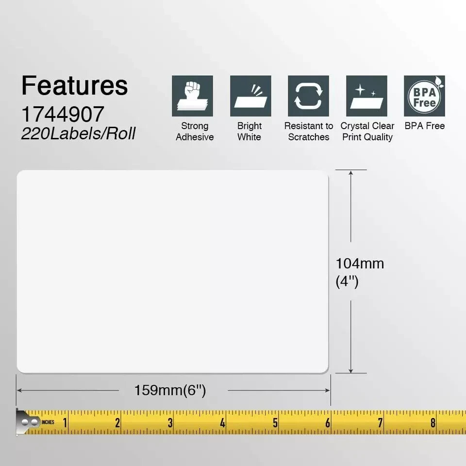 DYMO Compatible 1744907 (4″ x 6″) Shipping Labels (2200 or more)