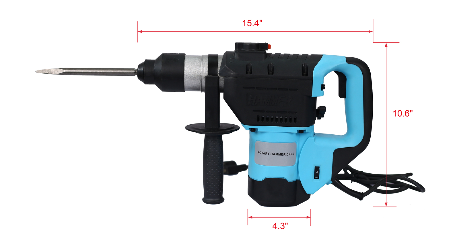 Rotary Hammer 1100W(Blue + Black) 1-1/2″sds Plus Rotary Hammer Drill 3 Functions