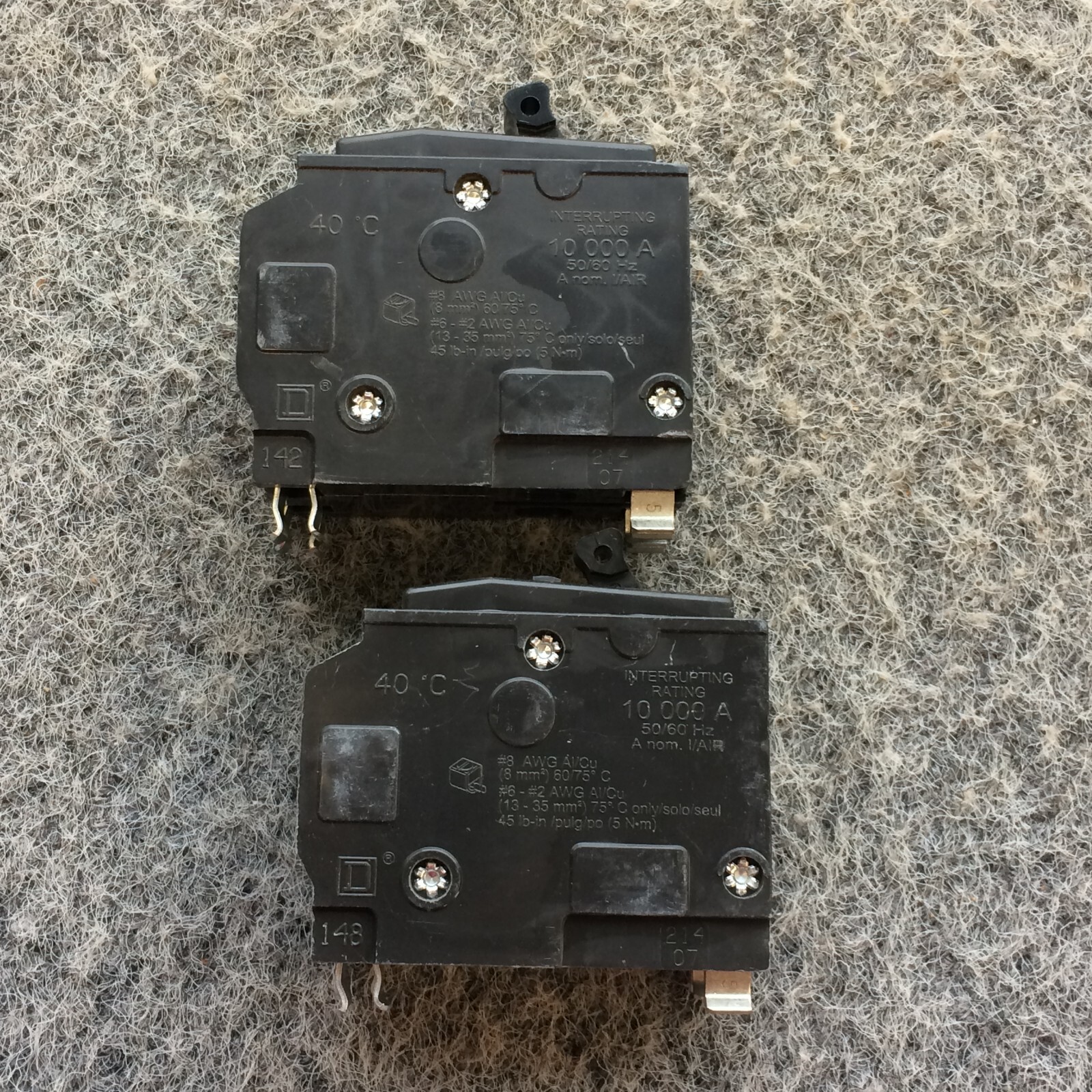 QO240 Square D QO Circuit Breaker (LOT of 2) 40 Amp 2 Pole NOS