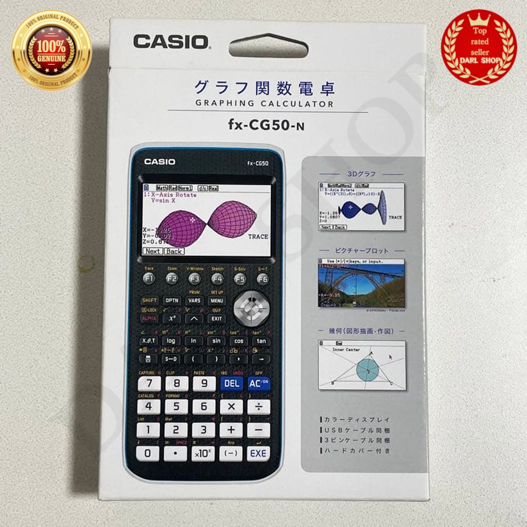 Casio FX-CG50 10-Digit Graphing Calculator Black Battery Powered 28 Memory