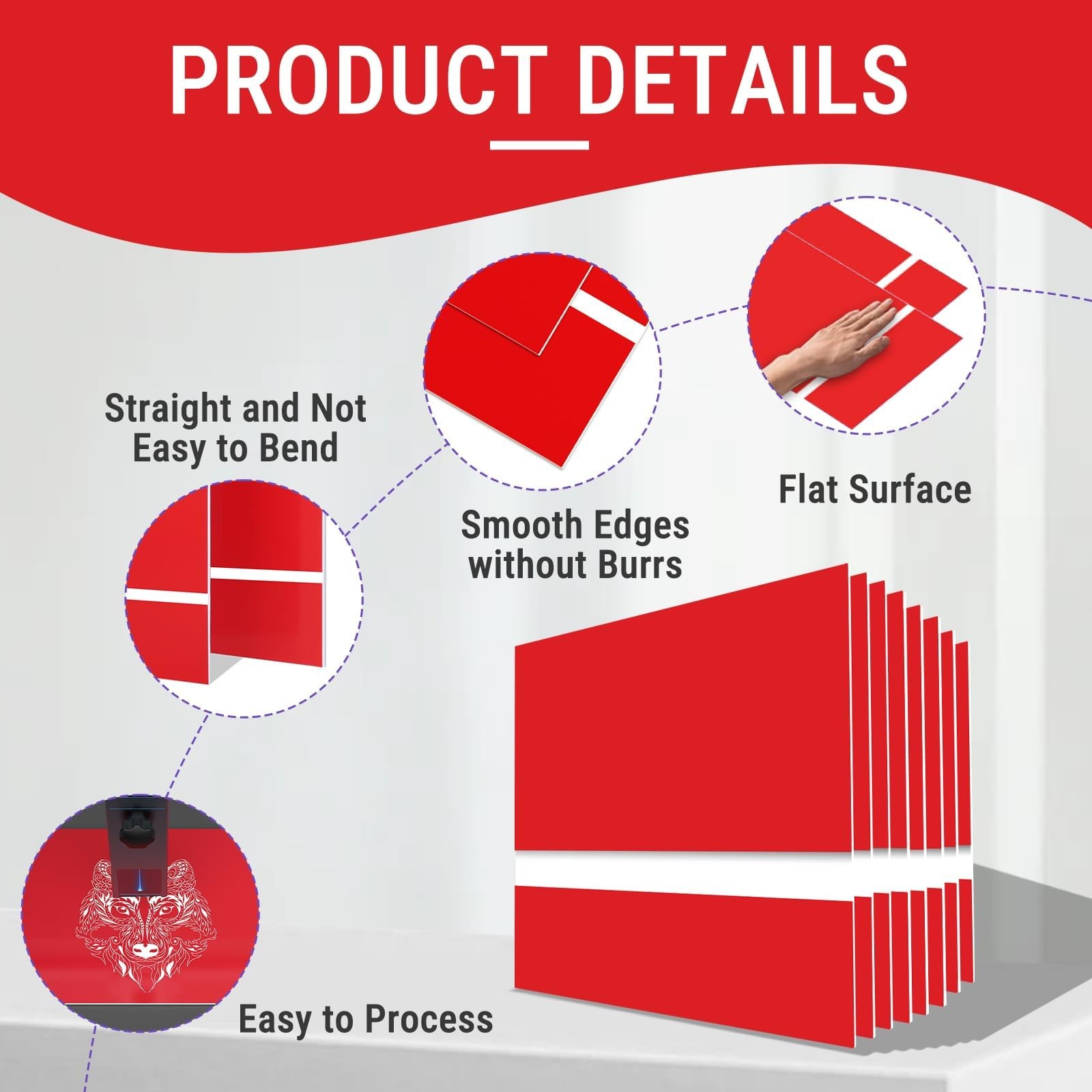 8 Pack ABS Plastic Sheet, 12» x 12» Laser Engraving Double Color Plastic Sh…