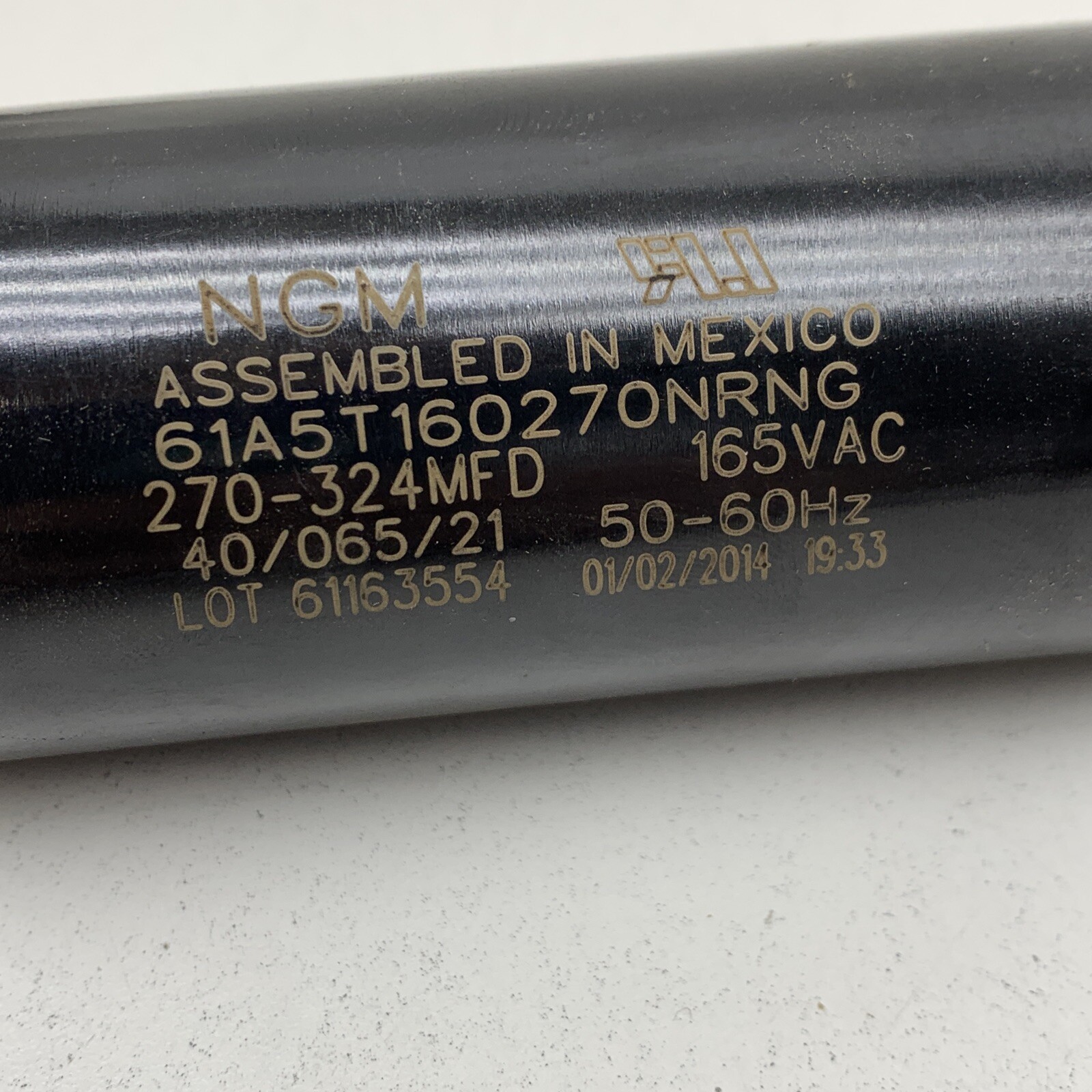 NGM 61A5T160270NRNG Start Capacitor 165VAC 270-324MFD 50/60HZ 40/065/33