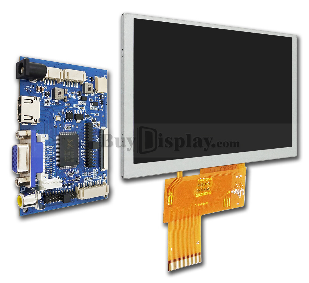 IPS 5″ LCD Module HDMI,VGA,Video Driver Board and 800×480 TFT Display