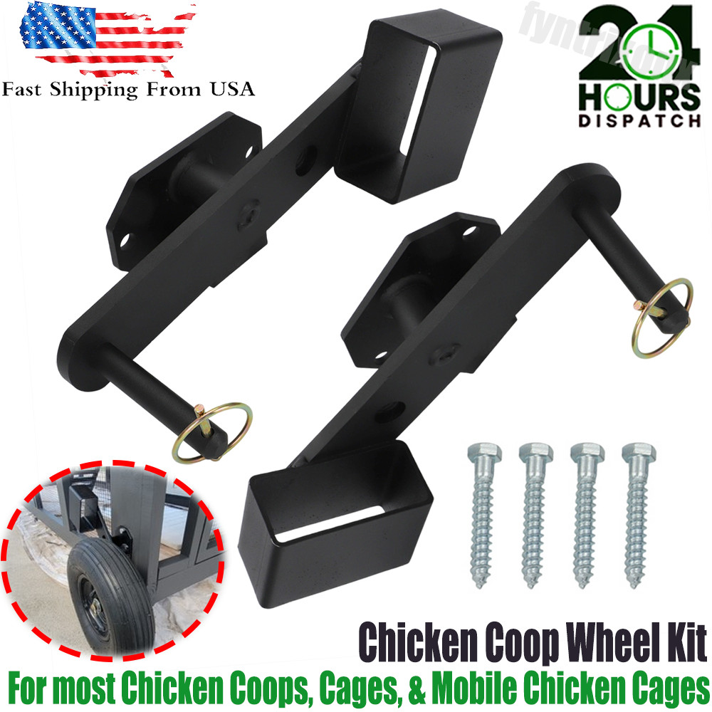 Extra Heavy-Duty Chicken Coop Wheel Kit For Mobile Chicken Cages 13″ Tire US