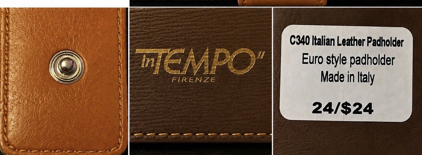 inTEMPO Firenze Italian Leather Padfolio Columbia University Made In Italy