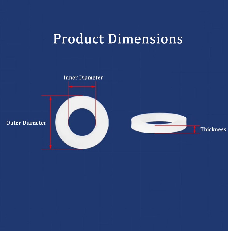 Silicone Washers Round Flat Sealing Gaskets Shock Absorption ID 2mm-45mm